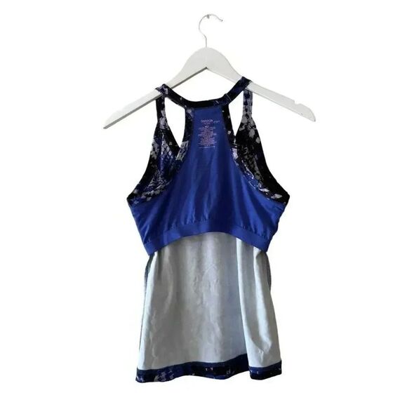 Danskin Now Tank Top Sleeveless Racerback Blue Dri More Tech Build M - Picture 7 of 12